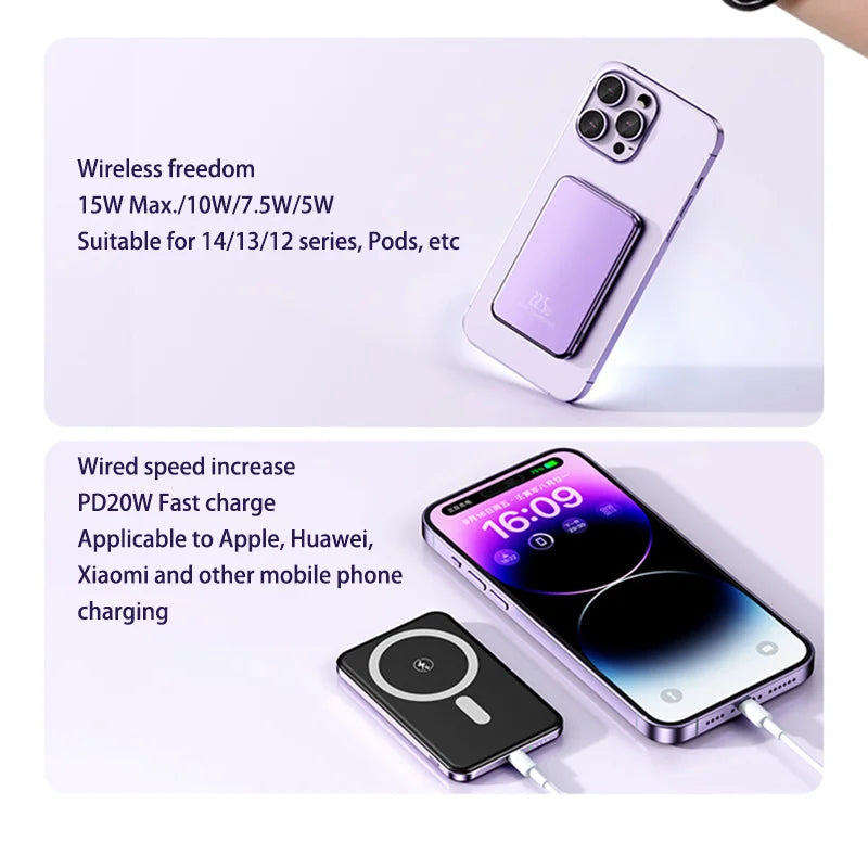 Cargador Portátil Magnético 50000mAh – Power Bank con Carga Rápida e Inalámbrica